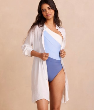 The Silky Luxe Short Effortless Shirtdress Cover-Up