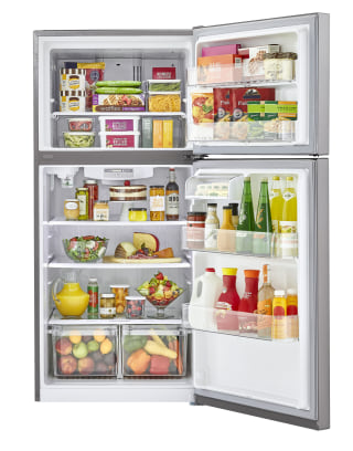 LG - 23.8 Cu Ft Top Mount Refrigerator with Internal Water Dispenser - Stainless steel
