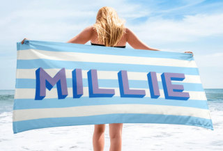 Personalized Cabana Stripe Beach Towel