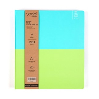 1-Inch Ring Binder Aqua and Green Color Block