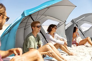 Sport-Brella Vented SPF 50+ Sun and Rain Canopy Umbrella for Beach and Sports Events (8-Foot, Blue)