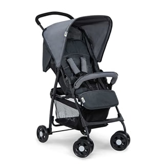 Hauck Sport T13 Lightweight Compact Foldable Stroller Pushchair with UV Protected Canopy and Swiveling and Lockable Front Wheels, Charcoal Stone