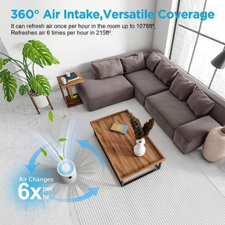 MOOKA Air Purifiers for Home Large Room up to 1076ft?, H13 True HEPA Air Filter Cleaner, Odor Eliminator, Remove Smoke Dust Pollen Pet Dander, Night Light(Available for California)