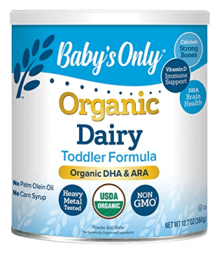 Baby's Only Organic Dairy with DHA &amp; ARA Toddler Formula, 12.7 Oz (Pack of 1) | | USDA Organic | Clean Label Project Verified | Brain &amp; Eye Health
