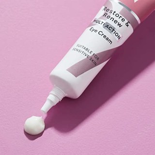 No7 Restore & Renew Multi Action Eye Cream - Skin Renewing Under Eye Cream for Puffiness and Dark Circles - Eye Moisturizing Brightening Cream for Anti Wrinkles + Skin Firming (15ml)