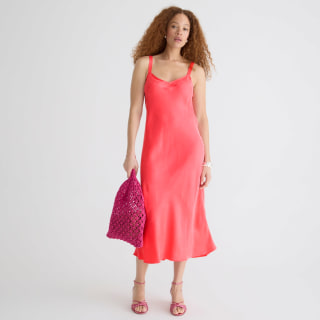 Gwyneth V-neck slip dress in cupro blend