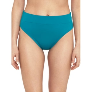 Time and Tru Women's Solid Knot Back High Rise Bikini Swim Bottoms