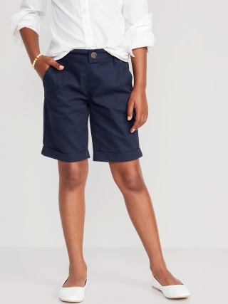 School Uniform Pull-On Bermuda Shorts for Girls