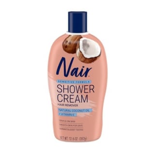 Nair Hair Remover Sensitive Formula Shower Power with Coconut Oil and Vitamin E - 12.6oz
