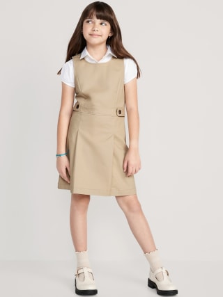 Sleeveless School Uniform Dress for Girls