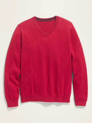 Solid V-Neck Sweater for Boys