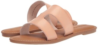 Amazon Essentials Women's Flat Banded Sandal, White, 6