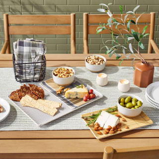 Mixed Pattern Bamboo-Melamine Serving Tray Set