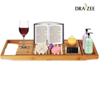 Luxury Bamboo Adjustable Bathtub Caddy