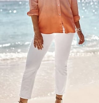 High-Rise Pull-On Cropped Jeans