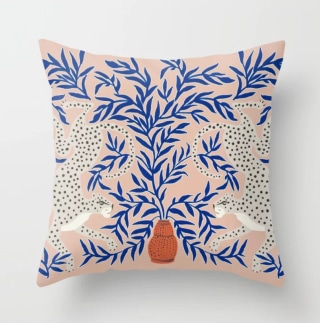 Leopard Vase Throw Pillow