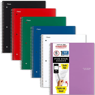 Spiral Notebook, 6-Pack
