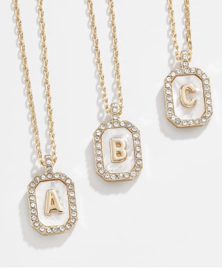 Gold & Mother of Pearl Initial Necklace