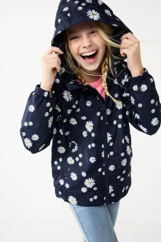 Printed Hooded Lightweight Jacket