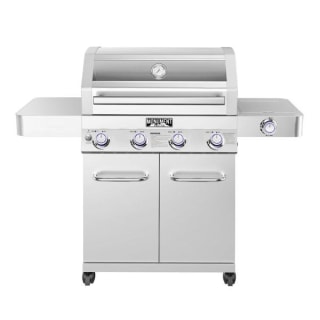 4-Burner Propane Gas Grill in Stainless Steel with LED Controls and Side Burner