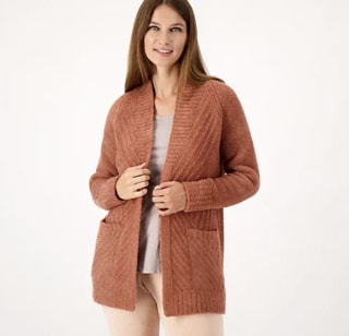 CozyChic Directional Ribbed Cardigan