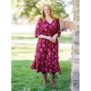 The Pioneer Woman Mixed Print Ruffle Maxi Dress, Women's