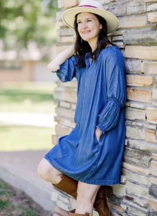 Smocked Sleeve Dress