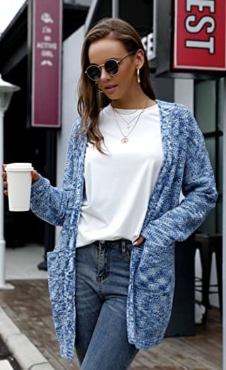 Grecerelle Loose Open Front Cardigan