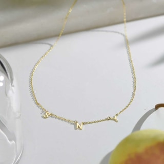 Oak &amp; Luna Inez Initial Necklace