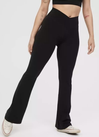 High Waisted Crossover Flare Legging
