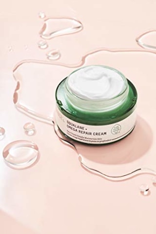 Biossance Squalane + Omega Repair Moisturizer. Rich Moisturizer with Hyaluronic Acid and Ceramides to Hydrate, Plump and Smooth Skin. Nourish and Improve Fine Lines (1.6 ounces)