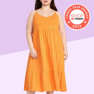 Old Navy Tie-Back Tiered Midi Cami Swing Dress