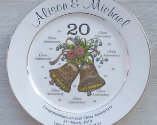 Personalised China Wedding (20th Anniversary) Bone Plate