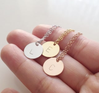 Delicate Initial Disc Necklace