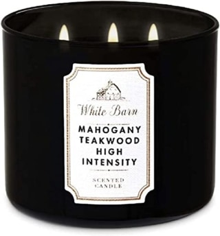 Bath &amp; Body Works White Barn 3-Wick Candle in Mahogany Teakwood High Intensity