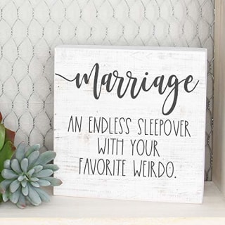 Marriage Sleepover Box Sign