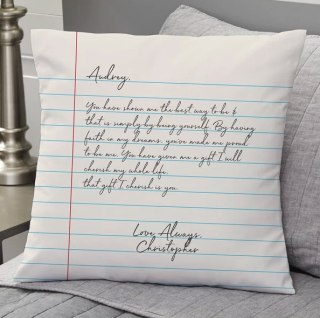 Love Letter Personalized Throw Pillow