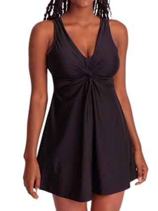 Essentials Swim Knot-Front Swim Dress