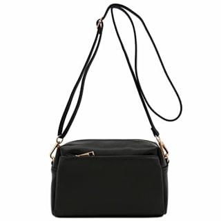 FashionPuzzle Small Triple Zip Crossbody Bag