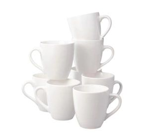 Pottery Basic White Stoneware Mug (Set of 8)