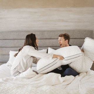 Coop Home Goods - Eden Adjustable Pillow - Hypoallergenic Shredded Memory Foam with Cooling Gel - Lulltra Washable Cover from Bamboo Derived Rayon - CertiPUR-US/GREENGUARD Gold Certified - Standard