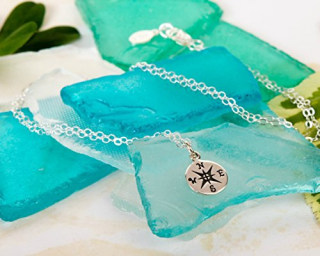 EFYTAL Graduation Gifts for Her, Sterling Silver Compass Necklace on Enjoy The Journey Card, New Grad Gift, Jewelry for Travel or Long Distance For Women