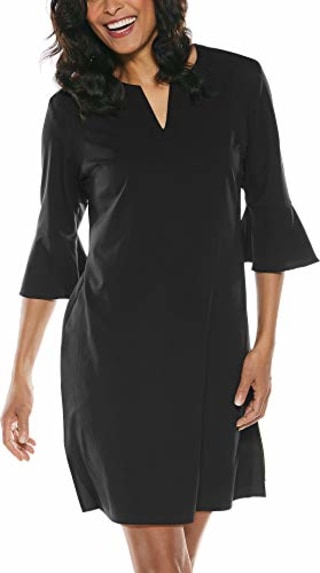 Coolibar UPF 50+ Women's Cannes Tunic Dress - Sun Protective (Large- Black)