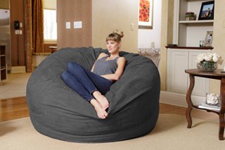 6' Huge Bean Bag Chair with Memory Foam Filling and Washable Cover - Relax Sacks