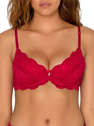 Smart &amp; Sexy Womens Signature Lace Push-up Bra, No No Red, 32A