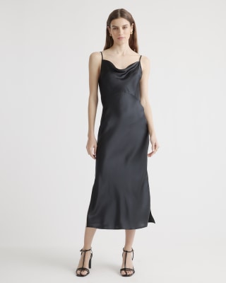 100% Washable Silk Cowl Neck Slip Dress