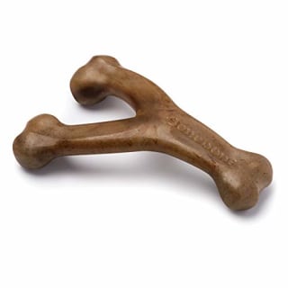 Benebone Real Bacon Durable Wishbone Dog Chew Toy