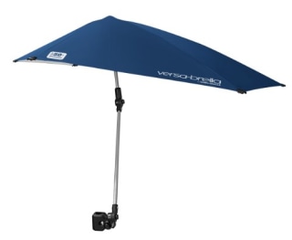 Sport-Brella Versa-Brella SPF 50+ Adjustable Umbrella with Universal Clamp, Regular, Black/White
