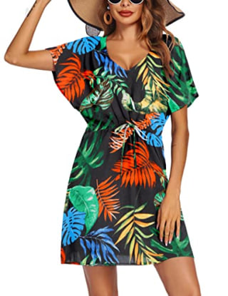 Ekouaer Women's Swimsuit Cover Ups Sexy Bikini Beach Swimwear V Neck Bathing Suit Coverup