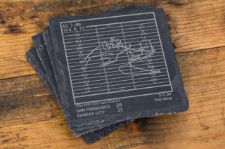 Kansas City Chiefs Greatest Plays Slate Coasters (Set of 4)